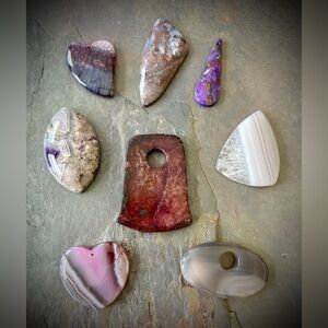Assorted Jade & Agate Gemstone Pendants